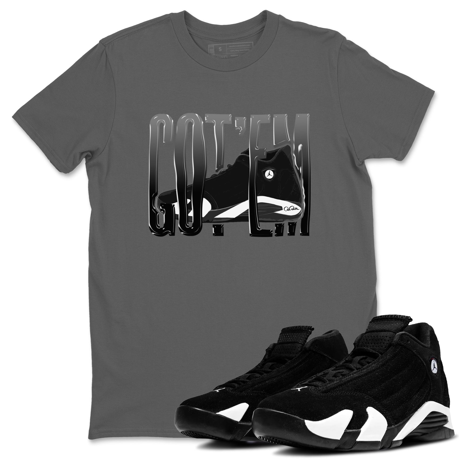 14s Panda shirt to match jordans Wiggling Gotem sneaker tees Air Jordan 14 Panda SNRT Sneaker Release Tees Unisex Cool Grey 1 T-Shirt