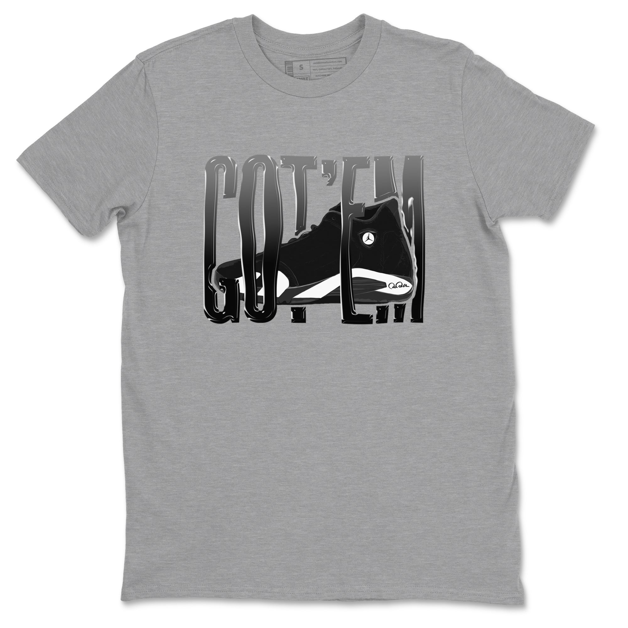 14s Panda shirt to match jordans Wiggling Gotem sneaker tees Air Jordan 14 Panda SNRT Sneaker Release Tees Unisex Heather Grey 2 T-Shirt