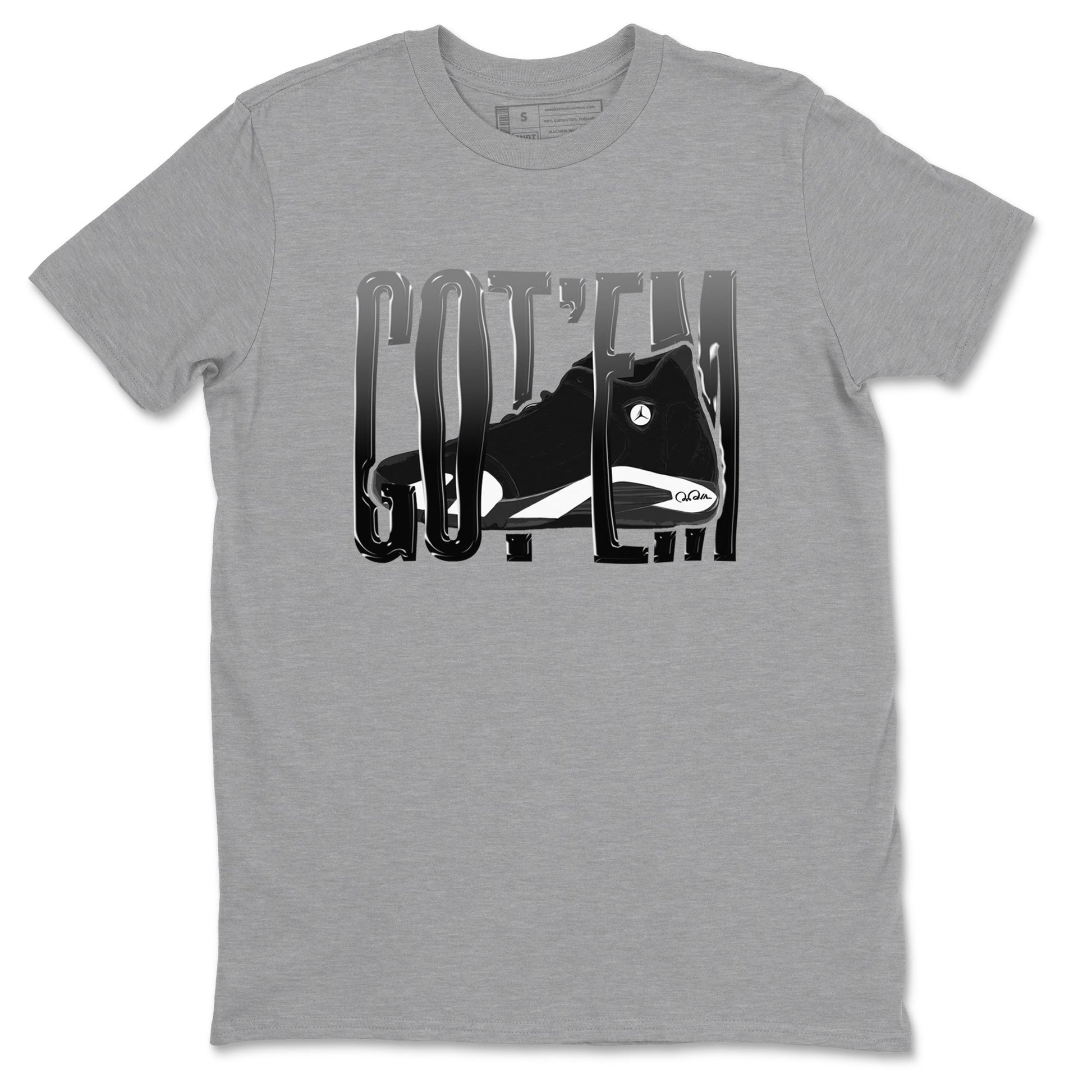 14s Panda shirt to match jordans Wiggling Gotem sneaker tees Air Jordan 14 Panda SNRT Sneaker Release Tees Unisex Heather Grey 2 T-Shirt