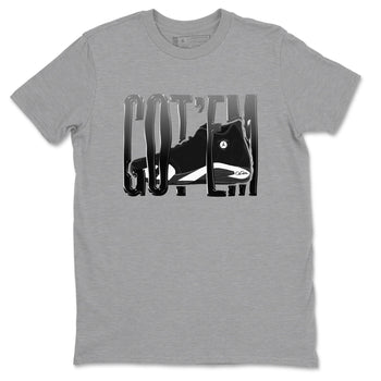 14s Panda shirt to match jordans Wiggling Gotem sneaker tees Air Jordan 14 Panda SNRT Sneaker Release Tees Unisex Heather Grey 2 T-Shirt