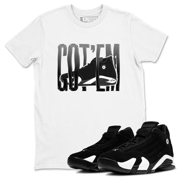 14s Panda shirt to match jordans Wiggling Gotem sneaker tees Air Jordan 14 Panda SNRT Sneaker Release Tees Unisex White 1 T-Shirt