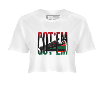 2s Christmas X-mas gift shirt to match jordans Wiggling Gotem sneaker tees Air Jordan 2 Christmas SNRT Sneaker Release Tees White 2 Crop T-Shirt