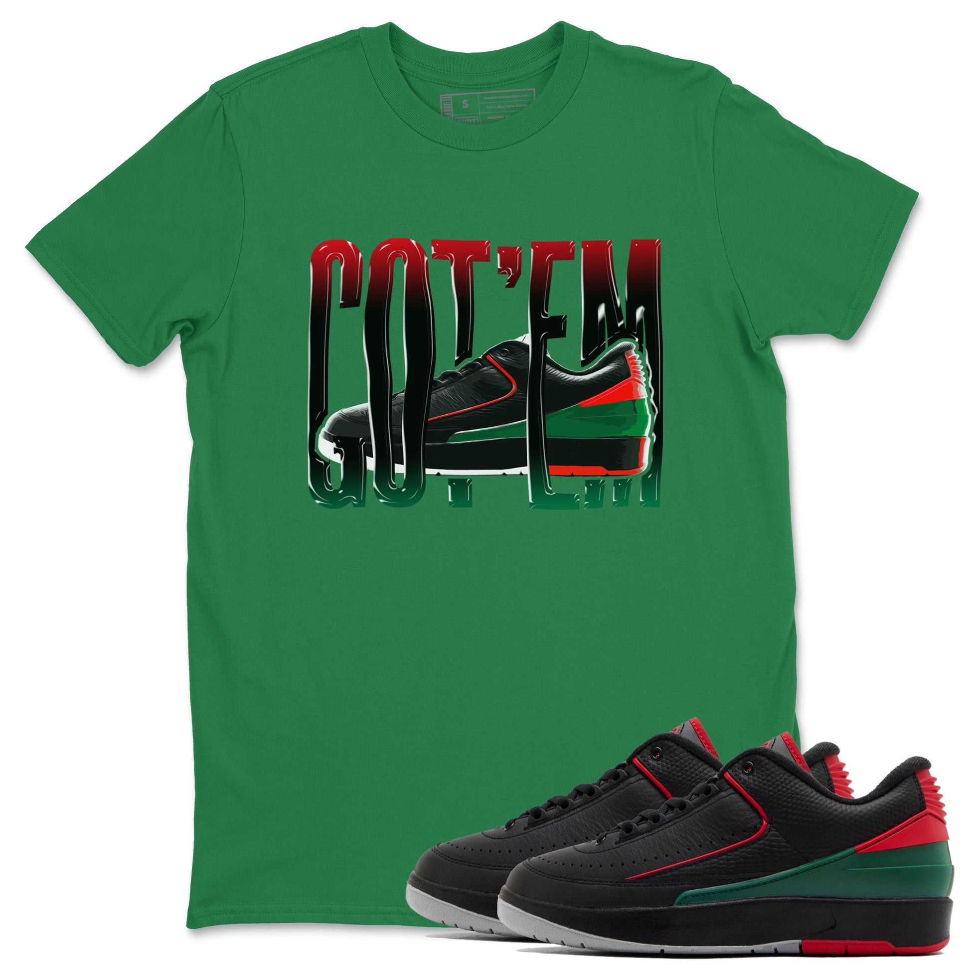 2s Christmas X-mas gift shirt to match jordans Wiggling Gotem sneaker tees Air Jordan 2 Christmas SNRT Sneaker Release Tees Unisex Kelly Green 1 T-Shirt