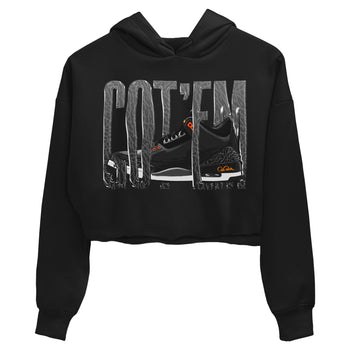 Air Jordan 3 Fear shirt to match jordans Wiggling Gotem sneaker tees AJ3 Fear SNRT Sneaker Release Tees Black 2 Crop T-Shirt