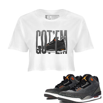 Air Jordan 3 Fear shirt to match jordans Wiggling Gotem sneaker tees AJ3 Fear SNRT Sneaker Release Tees White 1 Crop T-Shirt