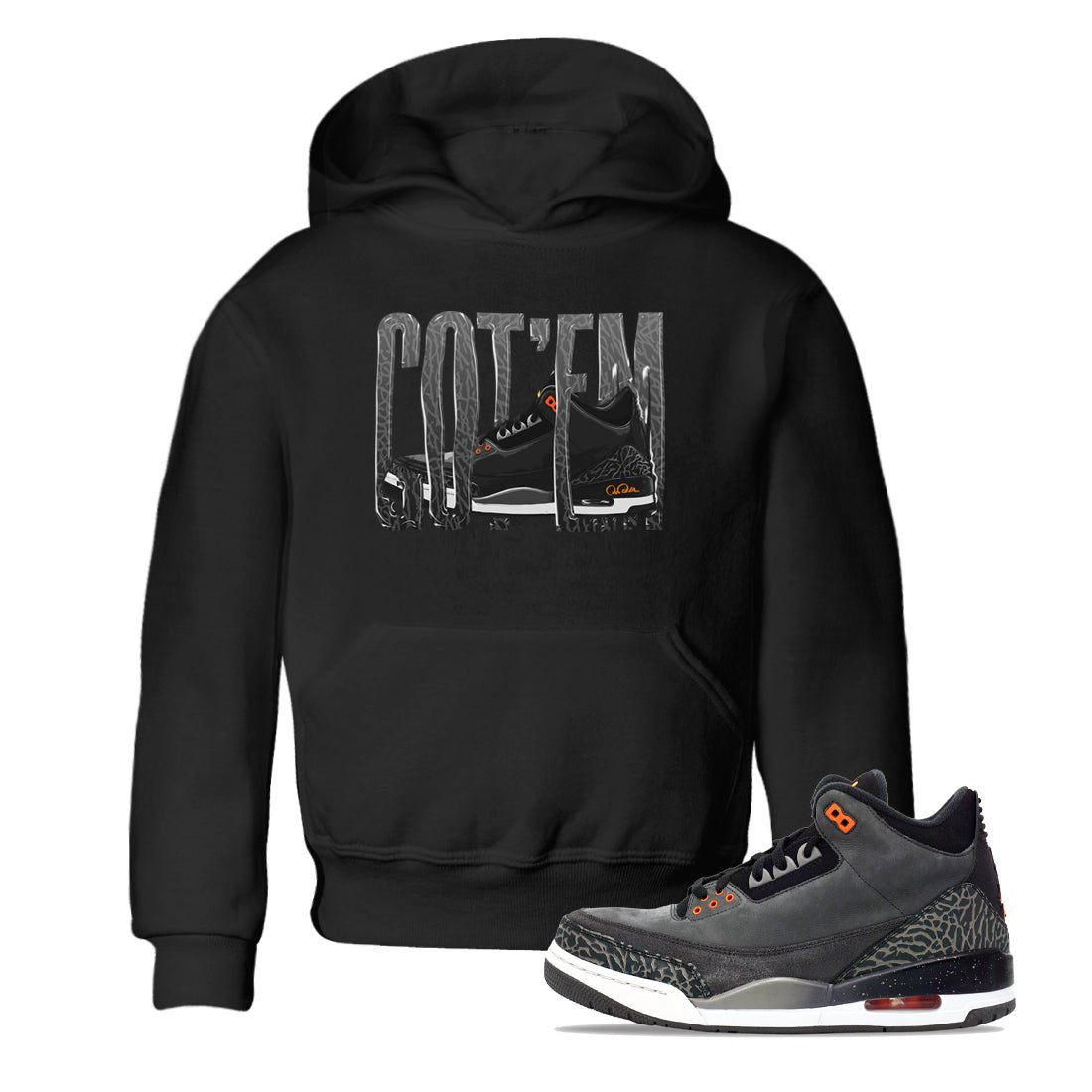 Air Jordan 3 Fear shirt to match jordans Wiggling Gotem sneaker tees AJ3 Fear SNRT Sneaker Release Tees Baby Toddler Black 1 T-Shirt