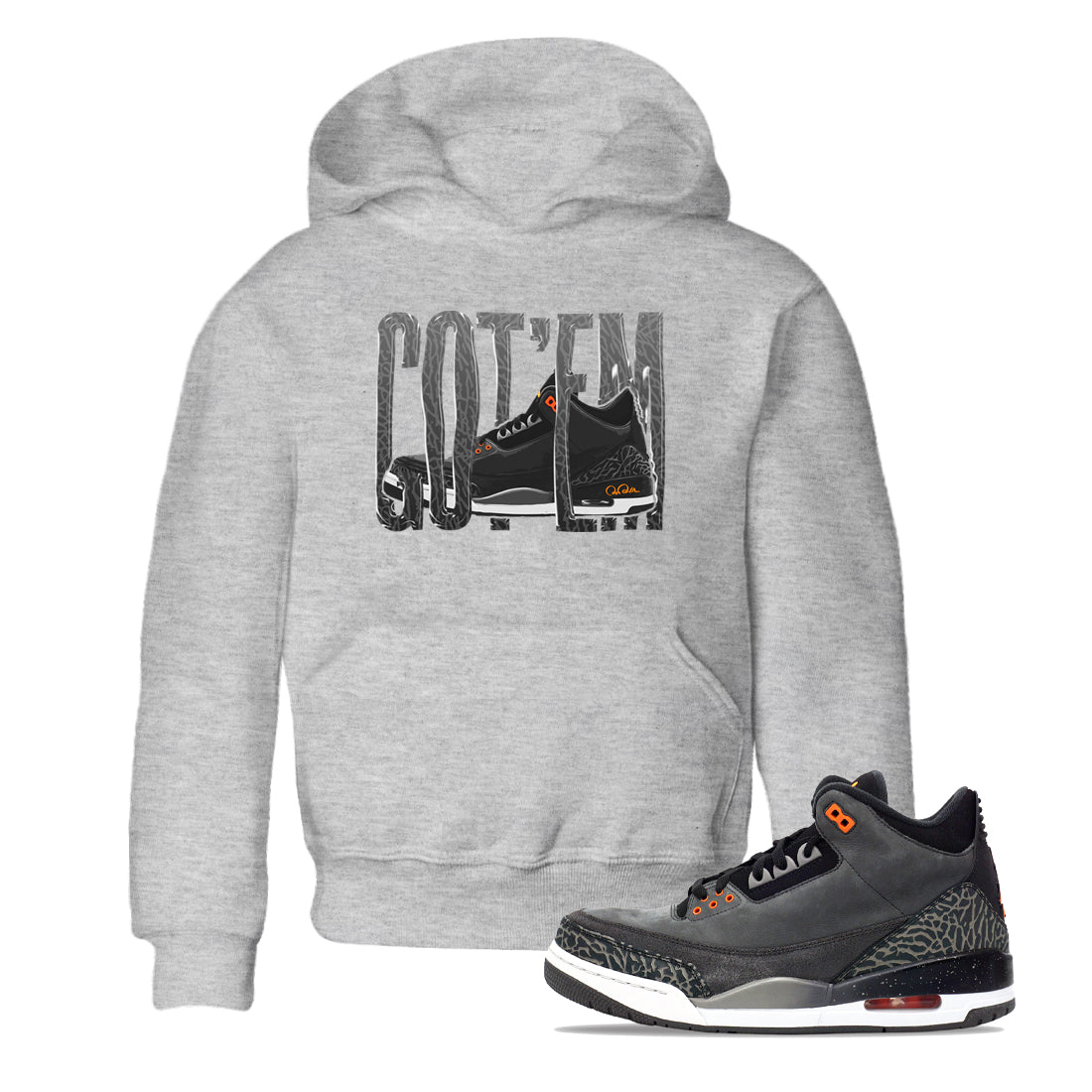Air Jordan 3 Fear shirt to match jordans Wiggling Gotem sneaker tees AJ3 Fear SNRT Sneaker Release Tees Baby Toddler Heather Grey 1 T-Shirt