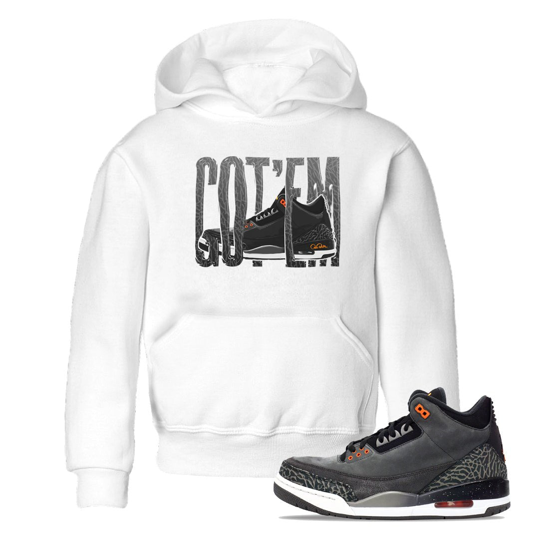 Air Jordan 3 Fear shirt to match jordans Wiggling Gotem sneaker tees AJ3 Fear SNRT Sneaker Release Tees Baby Toddler White 1 T-Shirt