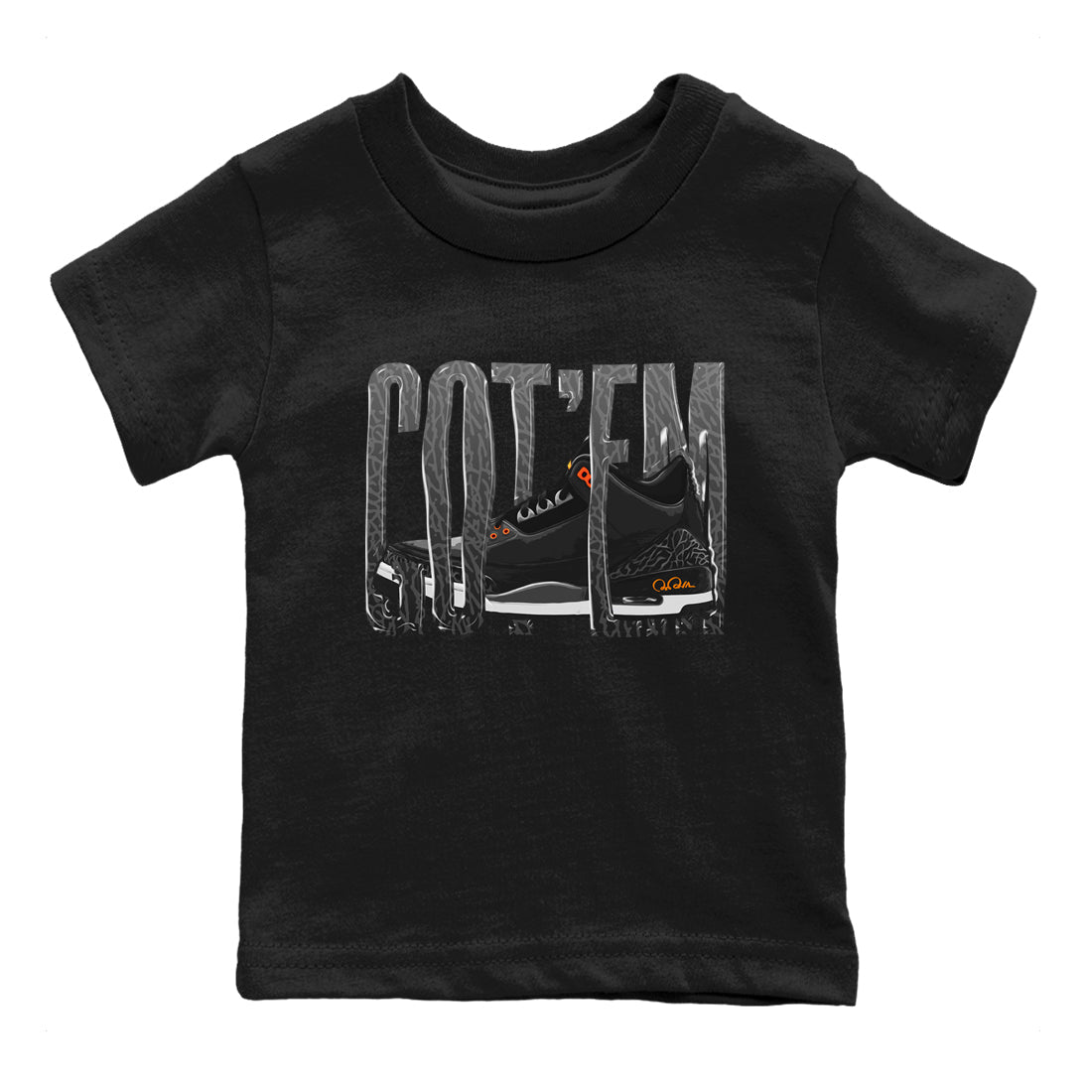Air Jordan 3 Fear shirt to match jordans Wiggling Gotem sneaker tees AJ3 Fear SNRT Sneaker Release Tees Baby Toddler Black 2 T-Shirt