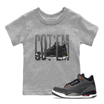 Air Jordan 3 Fear shirt to match jordans Wiggling Gotem sneaker tees AJ3 Fear SNRT Sneaker Release Tees Baby Toddler Heather Grey 1 T-Shirt