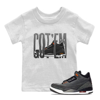 Air Jordan 3 Fear shirt to match jordans Wiggling Gotem sneaker tees AJ3 Fear SNRT Sneaker Release Tees Baby Toddler White 1 T-Shirt