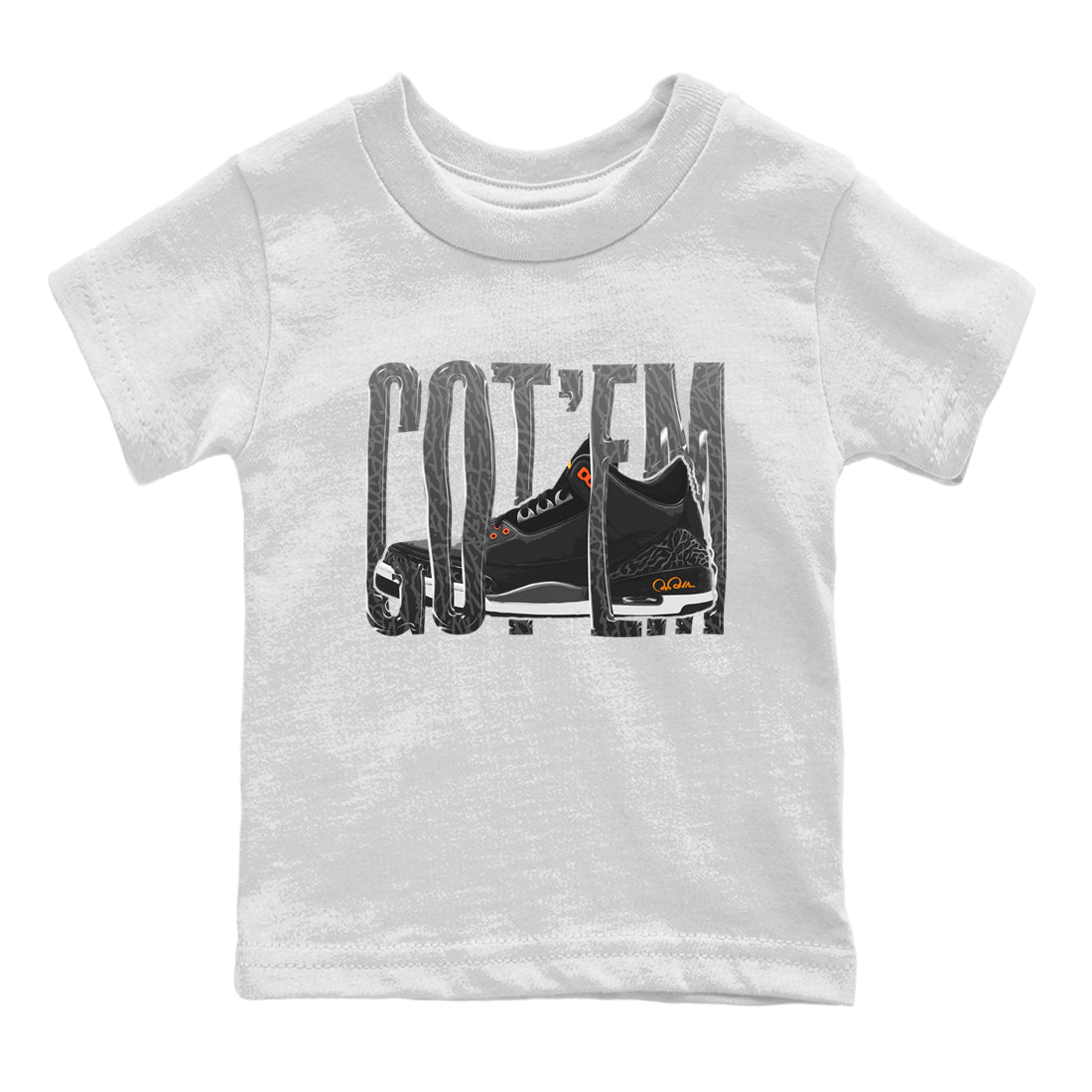 Air Jordan 3 Fear shirt to match jordans Wiggling Gotem sneaker tees AJ3 Fear SNRT Sneaker Release Tees Baby Toddler White 2 T-Shirt