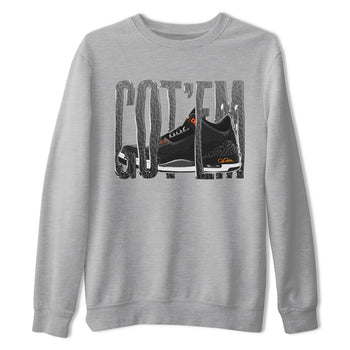 Air Jordan 3 Fear shirt to match jordans Wiggling Gotem sneaker tees AJ3 Fear SNRT Sneaker Release Tees Unisex Heather Grey 2 T-Shirt