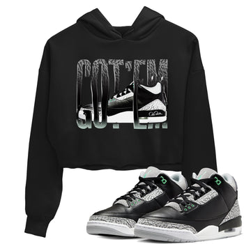 3s Green Glow shirt to match jordans Wiggling Gotem sneaker tees Air Jordan 3 Green Glow SNRT Sneaker Release Tees Black 1 crop length shirt