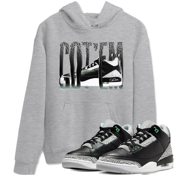 3s Green Glow shirt to match jordans Wiggling Gotem sneaker tees Air Jordan 3 Green Glow SNRT Sneaker Release Tees unisex cotton Heather Grey 1 crew neck shirt