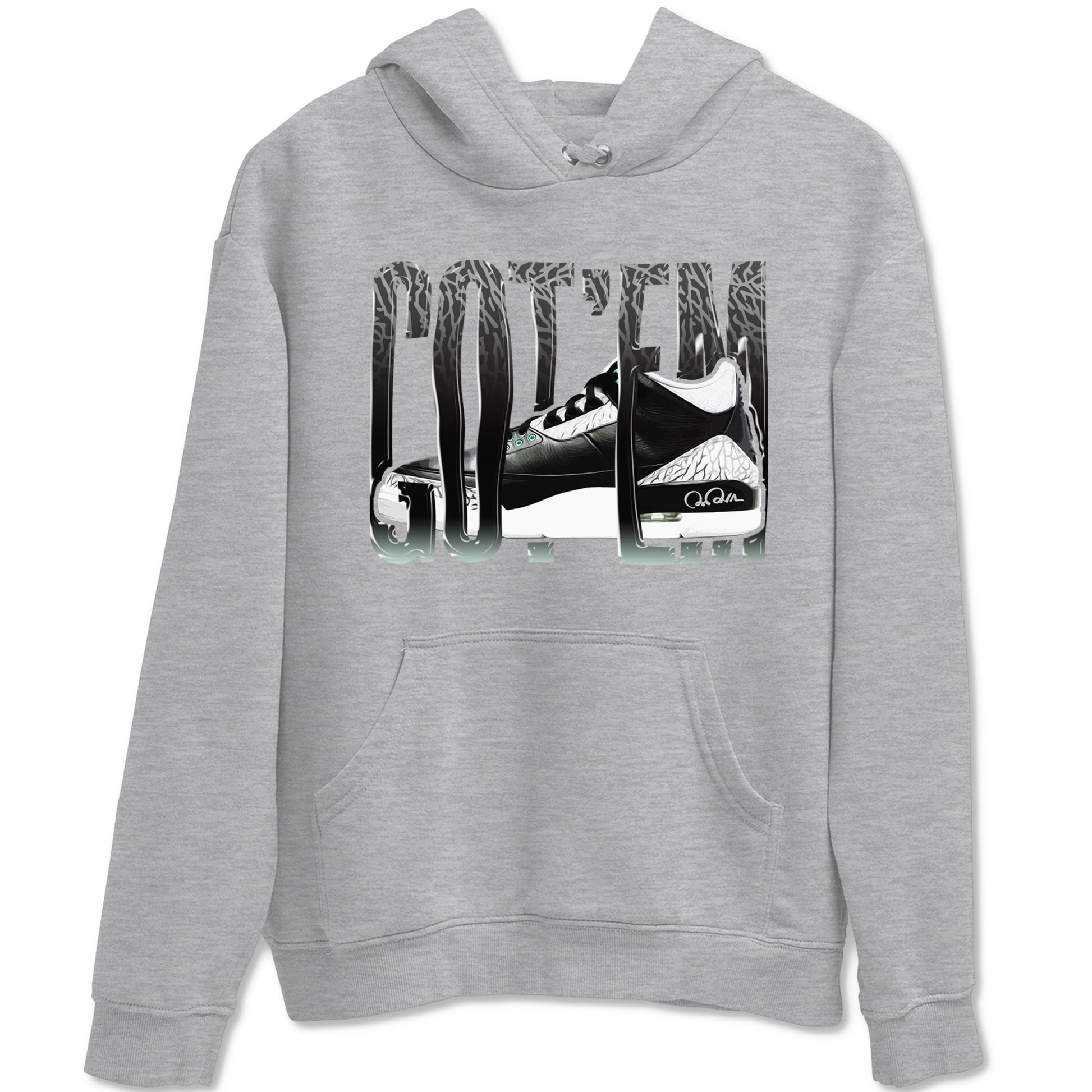 3s Green Glow shirt to match jordans Wiggling Gotem sneaker tees Air Jordan 3 Green Glow SNRT Sneaker Release Tees unisex cotton Heather Grey 2 crew neck shirt