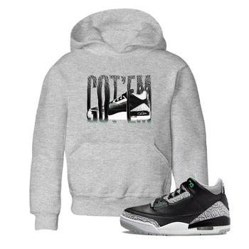 3s Green Glow shirt to match jordans Wiggling Gotem sneaker tees Air Jordan 3 Green Glow SNRT sneaker release tees baby toddler Heather Grey 1 cotton Shirt