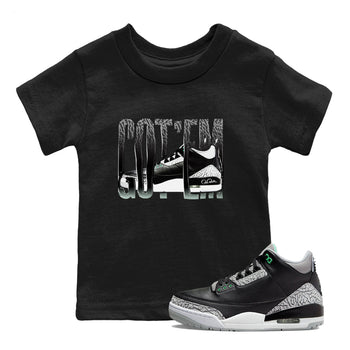 3s Green Glow shirt to match jordans Wiggling Gotem sneaker tees Air Jordan 3 Green Glow SNRT sneaker release tees baby toddler Black 1 cotton Shirt