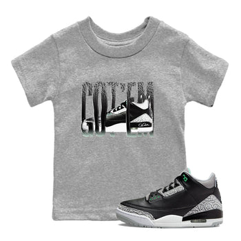3s Green Glow shirt to match jordans Wiggling Gotem sneaker tees Air Jordan 3 Green Glow SNRT sneaker release tees baby toddler Heather Grey 1 cotton Shirt
