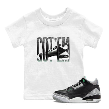 3s Green Glow shirt to match jordans Wiggling Gotem sneaker tees Air Jordan 3 Green Glow SNRT sneaker release tees baby toddler White 1 cotton Shirt