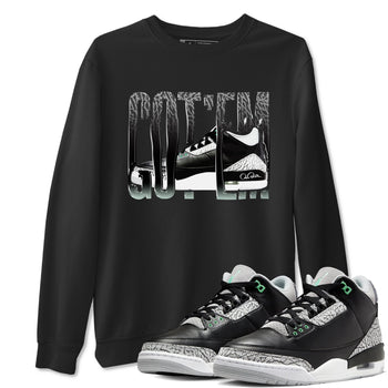 3s Green Glow shirt to match jordans Wiggling Gotem sneaker tees Air Jordan 3 Green Glow SNRT Sneaker Release Tees unisex cotton Black 1 crew neck shirt