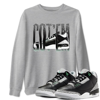 3s Green Glow shirt to match jordans Wiggling Gotem sneaker tees Air Jordan 3 Green Glow SNRT Sneaker Release Tees unisex cotton Heather Grey 1 crew neck shirt
