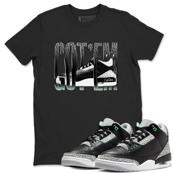 3s Green Glow shirt to match jordans Wiggling Gotem sneaker tees Air Jordan 3 Green Glow SNRT Sneaker Release Tees unisex cotton Black 1 crew neck shirt