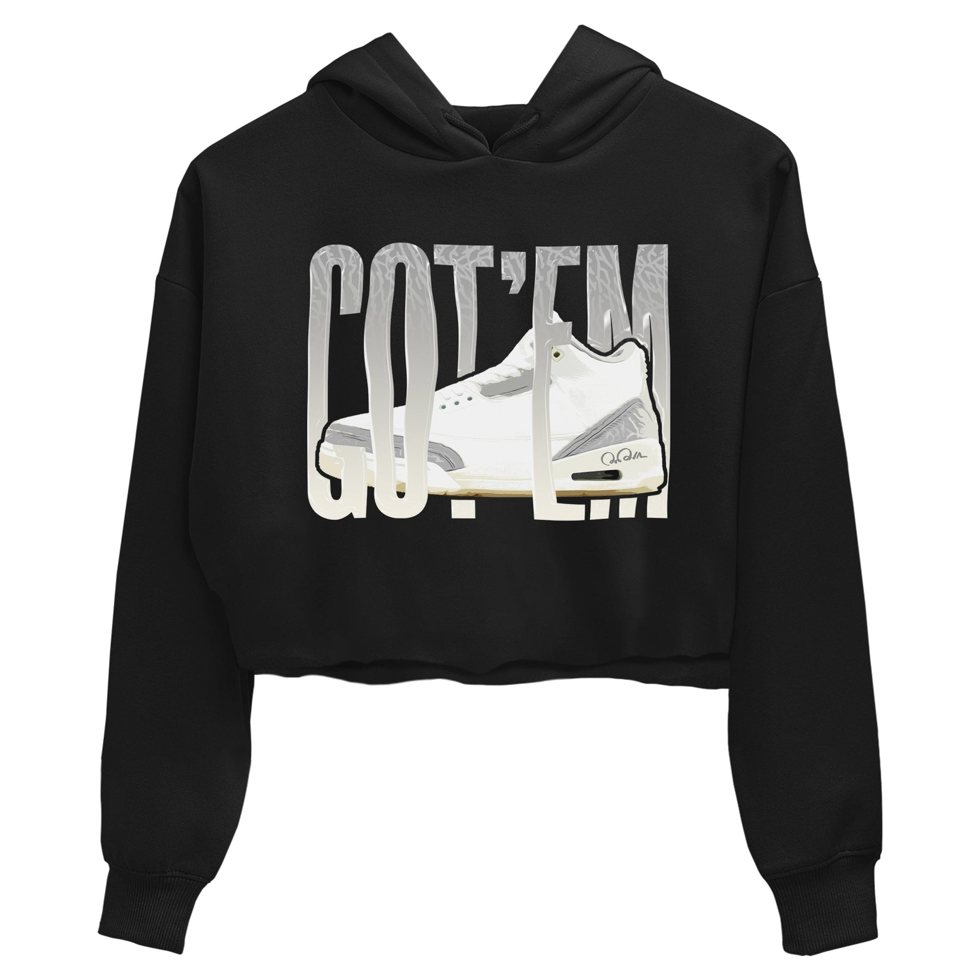 3s Ivory shirt to match jordans Wiggling Gotem sneaker tees Air Jordan 3 Ivory SNRT Sneaker Release Tees Black 2 crop length shirt