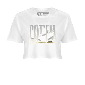 3s Ivory shirt to match jordans Wiggling Gotem sneaker tees Air Jordan 3 Ivory SNRT Sneaker Release Tees White 2 crop length shirt