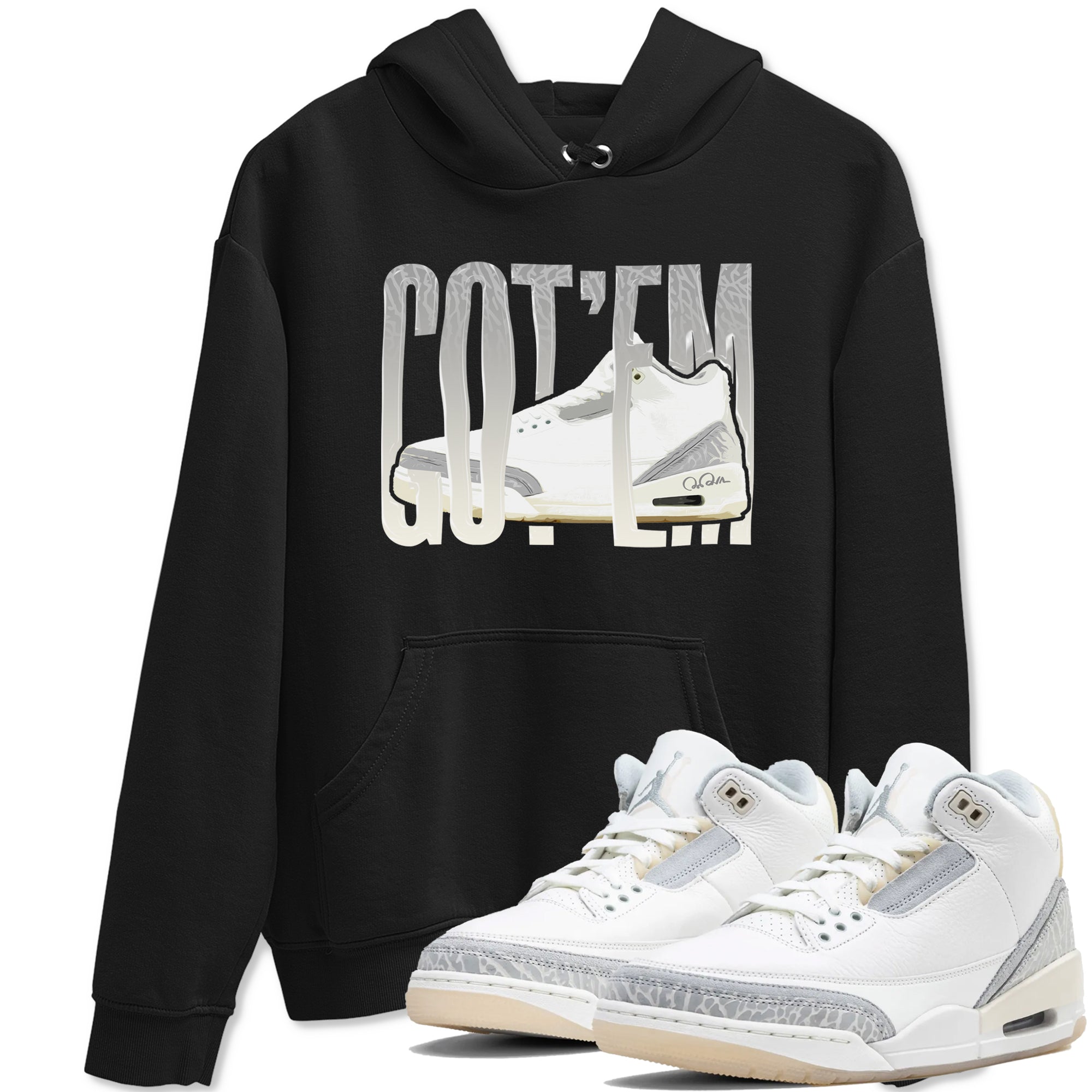 3s Ivory shirt to match jordans Wiggling Gotem sneaker tees Air Jordan 3 Ivory SNRT Sneaker Release Tees unisex cotton Black 1 crew neck shirt