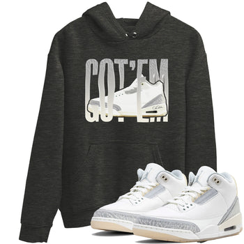 3s Ivory shirt to match jordans Wiggling Gotem sneaker tees Air Jordan 3 Ivory SNRT Sneaker Release Tees unisex cotton Charcoal Heather 1 crew neck shirt