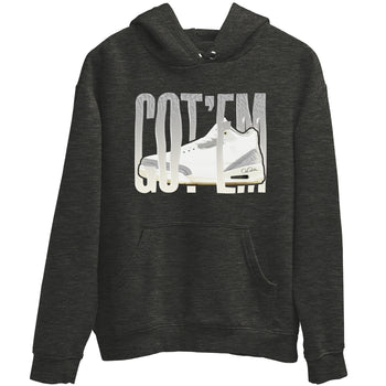 3s Ivory shirt to match jordans Wiggling Gotem sneaker tees Air Jordan 3 Ivory SNRT Sneaker Release Tees unisex cotton Charcoal Heather 2 crew neck shirt
