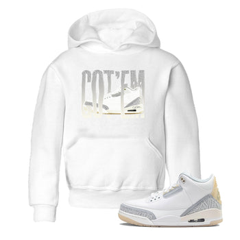 3s Ivory shirt to match jordans Wiggling Gotem sneaker tees Air Jordan 3 Ivory SNRT sneaker release tees baby toddler White 1 cotton Shirt