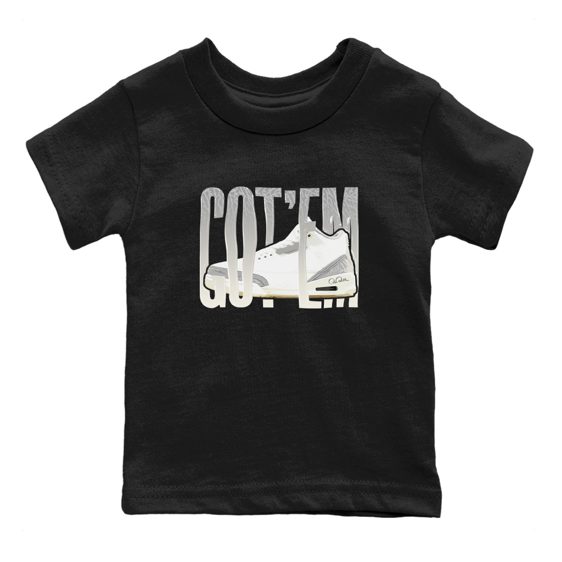 3s Ivory shirt to match jordans Wiggling Gotem sneaker tees Air Jordan 3 Ivory SNRT sneaker release tees baby toddler Black 2 cotton Shirt
