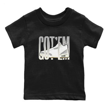 3s Ivory shirt to match jordans Wiggling Gotem sneaker tees Air Jordan 3 Ivory SNRT sneaker release tees baby toddler Black 2 cotton Shirt