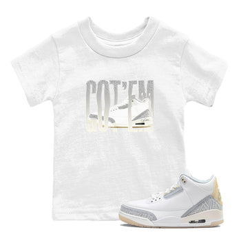 3s Ivory shirt to match jordans Wiggling Gotem sneaker tees Air Jordan 3 Ivory SNRT sneaker release tees baby toddler White 1 cotton Shirt