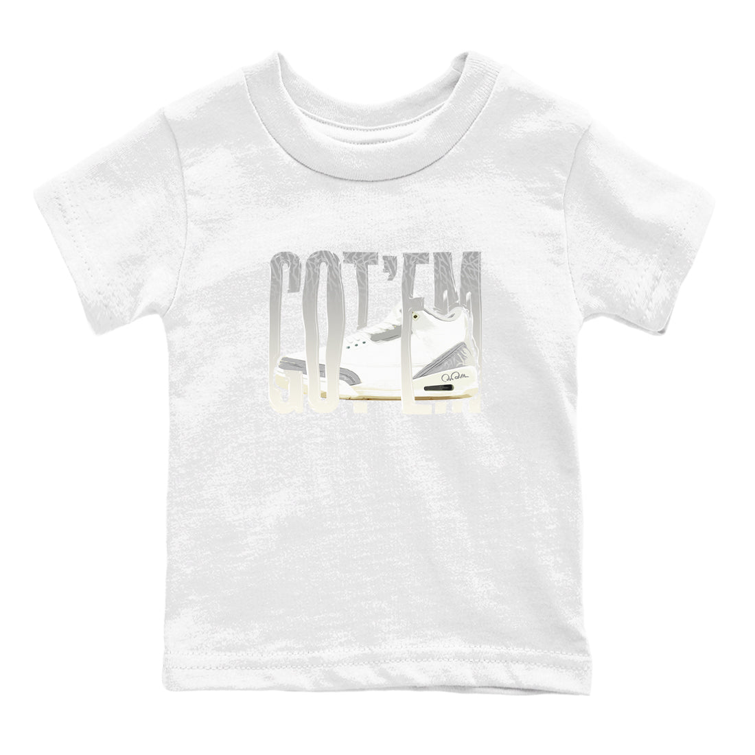 3s Ivory shirt to match jordans Wiggling Gotem sneaker tees Air Jordan 3 Ivory SNRT sneaker release tees baby toddler White 2 cotton Shirt