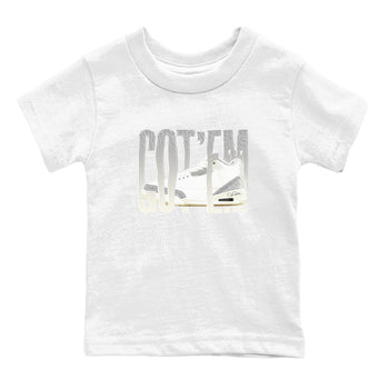 3s Ivory shirt to match jordans Wiggling Gotem sneaker tees Air Jordan 3 Ivory SNRT sneaker release tees baby toddler White 2 cotton Shirt