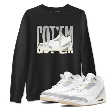 3s Ivory shirt to match jordans Wiggling Gotem sneaker tees Air Jordan 3 Ivory SNRT Sneaker Release Tees unisex cotton Black 1 crew neck shirt