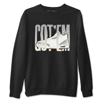 3s Ivory shirt to match jordans Wiggling Gotem sneaker tees Air Jordan 3 Ivory SNRT Sneaker Release Tees unisex cotton Black 2 crew neck shirt