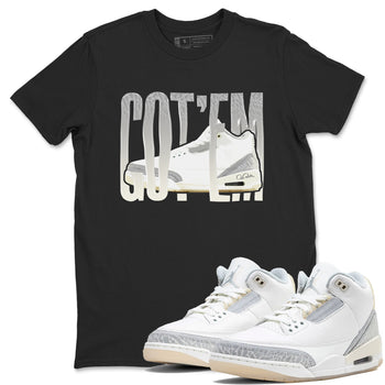 3s Ivory shirt to match jordans Wiggling Gotem sneaker tees Air Jordan 3 Ivory SNRT Sneaker Release Tees unisex cotton Black 1 crew neck shirt