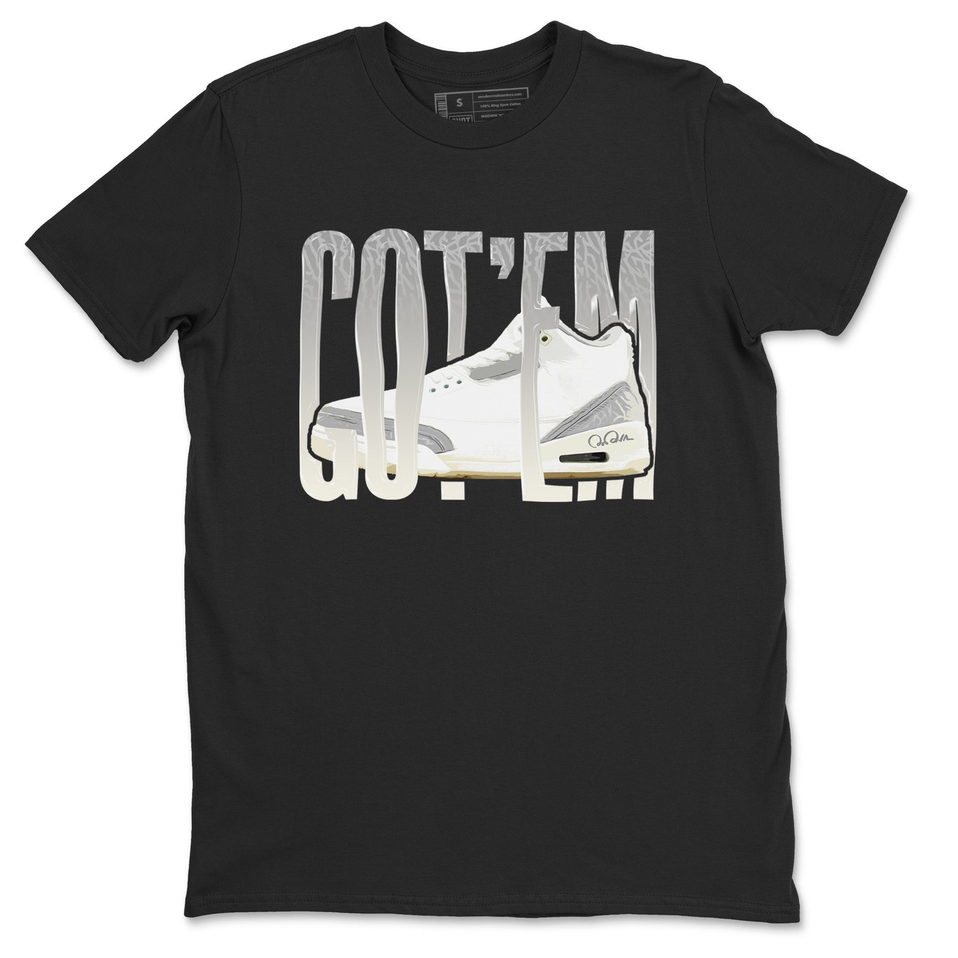 3s Ivory shirt to match jordans Wiggling Gotem sneaker tees Air Jordan 3 Ivory SNRT Sneaker Release Tees unisex cotton Black 2 crew neck shirt