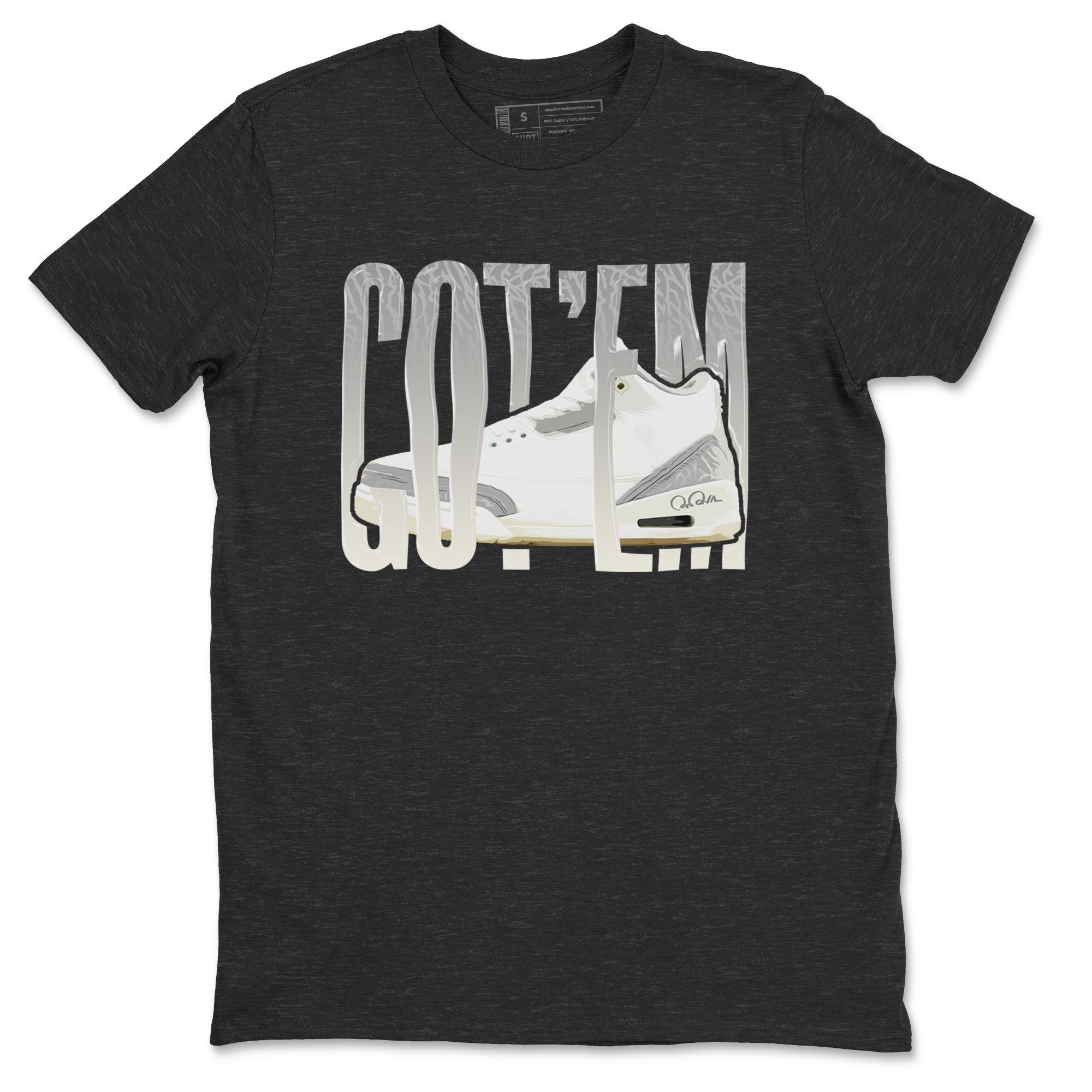 3s Ivory shirt to match jordans Wiggling Gotem sneaker tees Air Jordan 3 Ivory SNRT Sneaker Release Tees unisex cotton Charcoal Heather 2 crew neck shirt