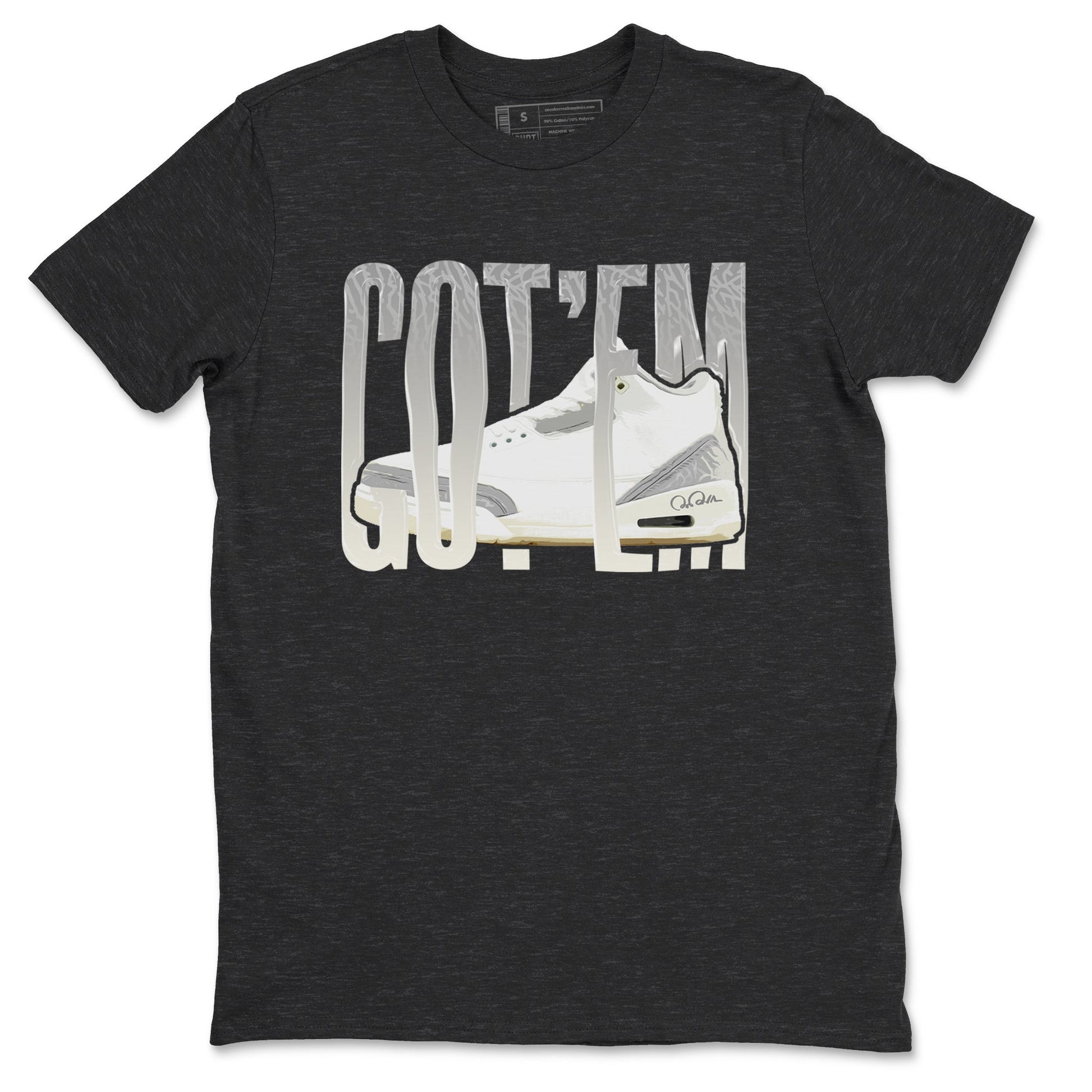 3s Ivory shirt to match jordans Wiggling Gotem sneaker tees Air Jordan 3 Ivory SNRT Sneaker Release Tees unisex cotton Charcoal Heather 2 crew neck shirt