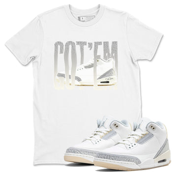 3s Ivory shirt to match jordans Wiggling Gotem sneaker tees Air Jordan 3 Ivory SNRT Sneaker Release Tees unisex cotton White 1 crew neck shirt