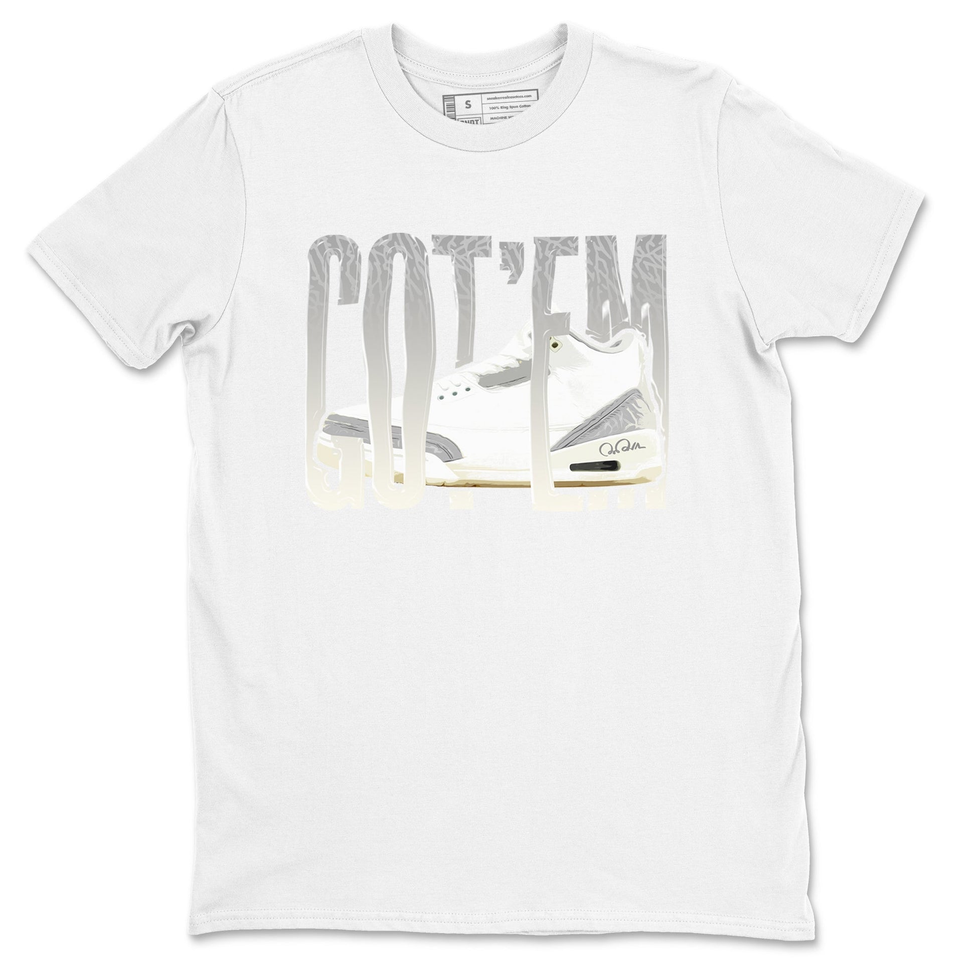 3s Ivory shirt to match jordans Wiggling Gotem sneaker tees Air Jordan 3 Ivory SNRT Sneaker Release Tees unisex cotton White 2 crew neck shirt
