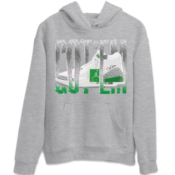 Air Jordan 3 Lucky Green Sneaker Match Tees Wiggling Gotem Sneaker Tees AJ3 Lucky Green Sneaker Release Tees Unisex Shirts Heather Grey 2