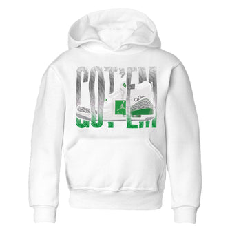Air Jordan 3 Lucky Green Sneaker Match Tees Wiggling Gotem Sneaker Tees AJ3 Lucky Green Sneaker Release Tees Kids Shirts White 2