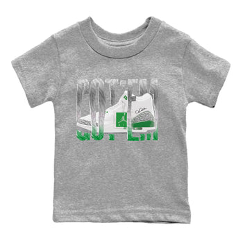 Air Jordan 3 Lucky Green Sneaker Match Tees Wiggling Gotem Sneaker Tees AJ3 Lucky Green Sneaker Release Tees Kids Shirts Heather Grey 2