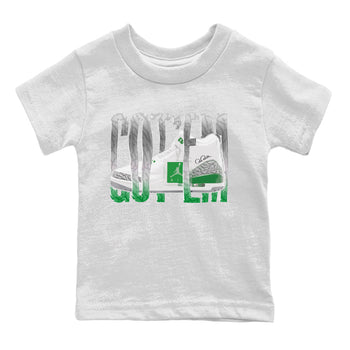 Air Jordan 3 Lucky Green Sneaker Match Tees Wiggling Gotem Sneaker Tees AJ3 Lucky Green Sneaker Release Tees Kids Shirts White 2
